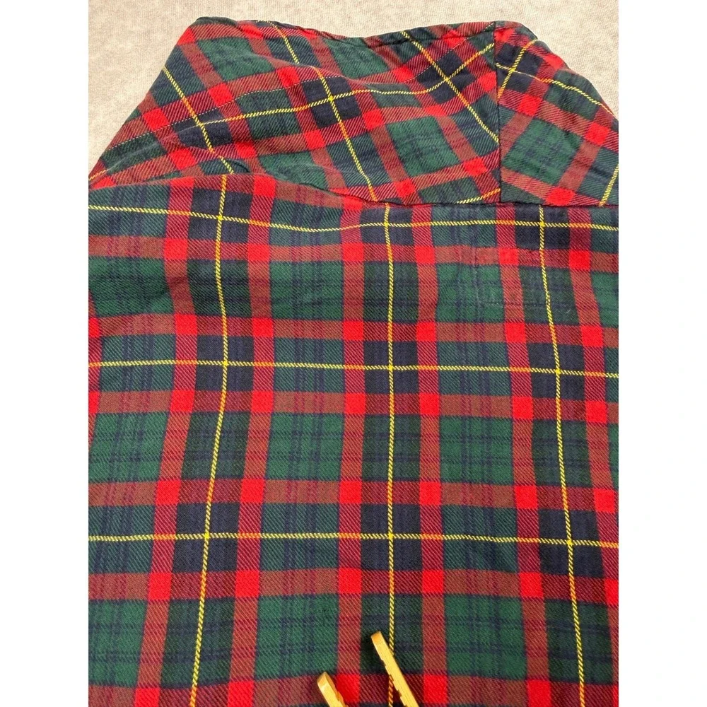 VTG Polo Ralph Lauren Mens L/XL Plaid Robe Red Green Cotton Shawl Collar Lounge